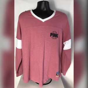 PINK Victoria Secret Long Sleeve V Neck Shirt